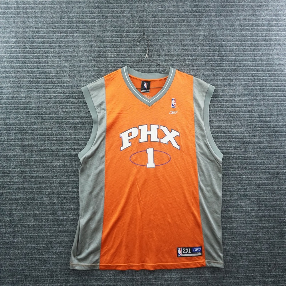 Reebok Phoenix Suns Jersey Mens 2XL Orange Amare Stoudemire 1 NBA Mesh Vintage